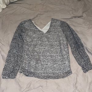 Black and white cheetah blouse
